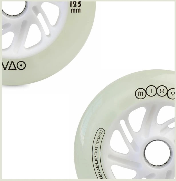 Rodas Canariam VAO Mixy Branca LED Verde 125mm 6un