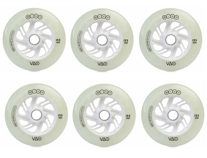 Rodas Canariam VAO Mixy Branca LED Verde 125mm 6un