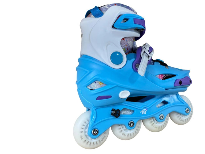 Patins Inline Infantil RV Blue Ajustável do 30 ao 37 Azul  LED