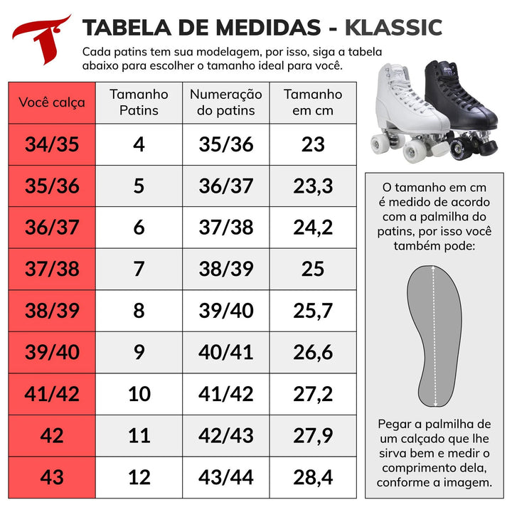 Patins Quad Traxart Klassic Branco - 58mm X 32mm Abec-5