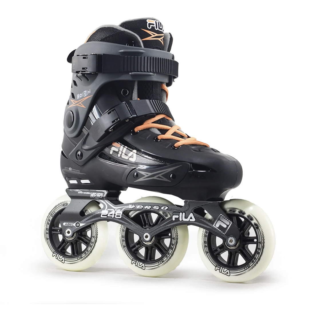Patins Fila Houdini Profissional Cinza Salmão Base Evo Pró 110mm