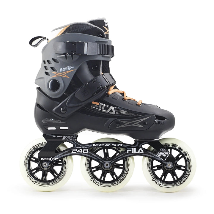 Patins Fila Houdini Profissional Cinza Salmão Base Evo Pró 110mm