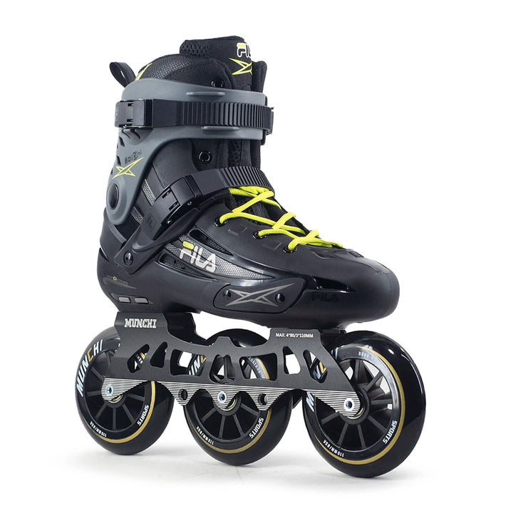 Patins Fila Houdini Profissional Cinza Verde Base Híbrida 110mm
