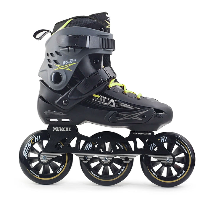 Patins Fila Houdini Profissional Cinza Verde Base Híbrida 110mm
