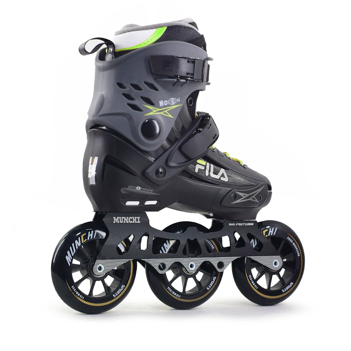 Patins Fila Houdini Profissional Cinza Verde Base Híbrida 110mm