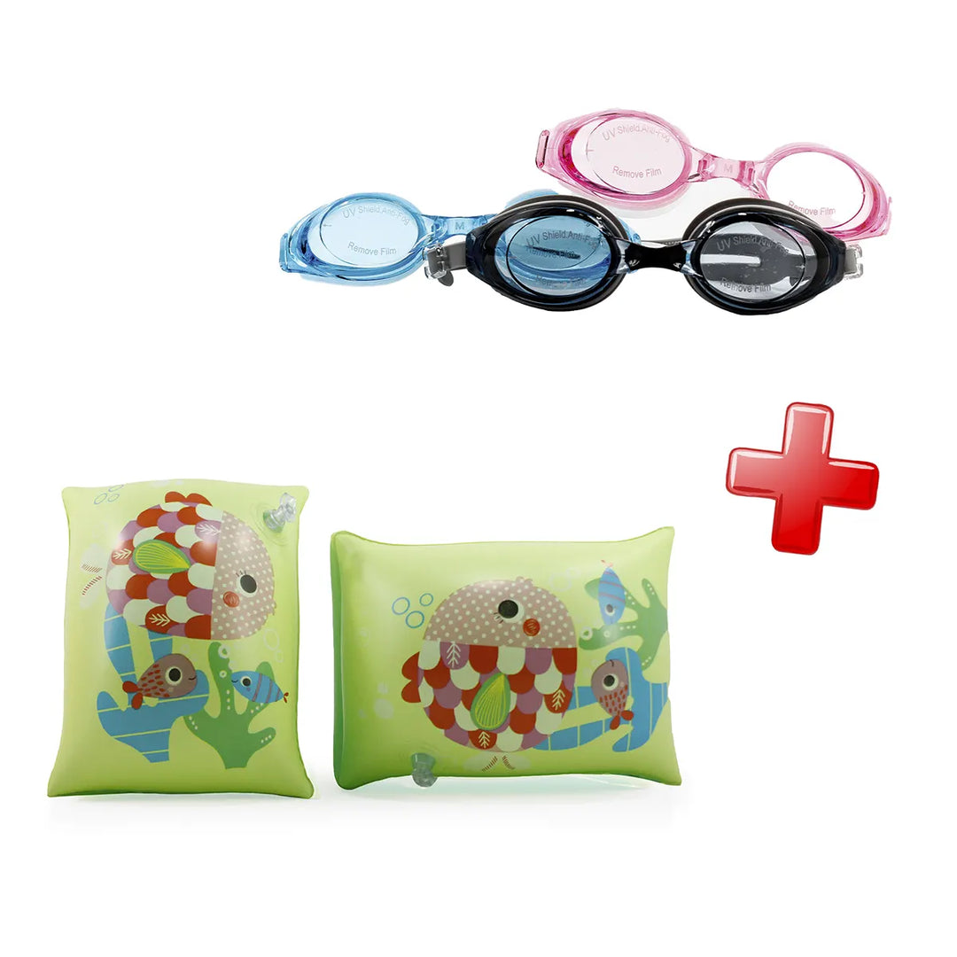 Premium Tide Arm Float + Swimming Goggles Kit