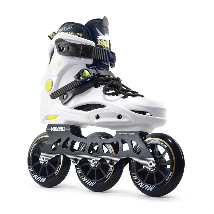 Patins Urbano Freestyle Munchi MX3 White Profissional base híbrida 110mm
