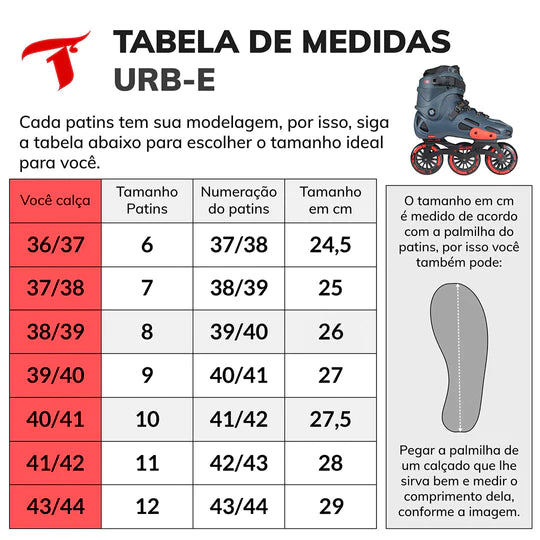 Patins Inline Freestyle Traxart Urbe - 110mm Abec-7 Cromo