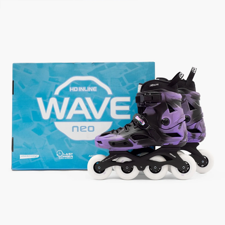 Patins HD Inline Wave Neo Black Venon Base Hibrida Rodas 80mm Abec-9