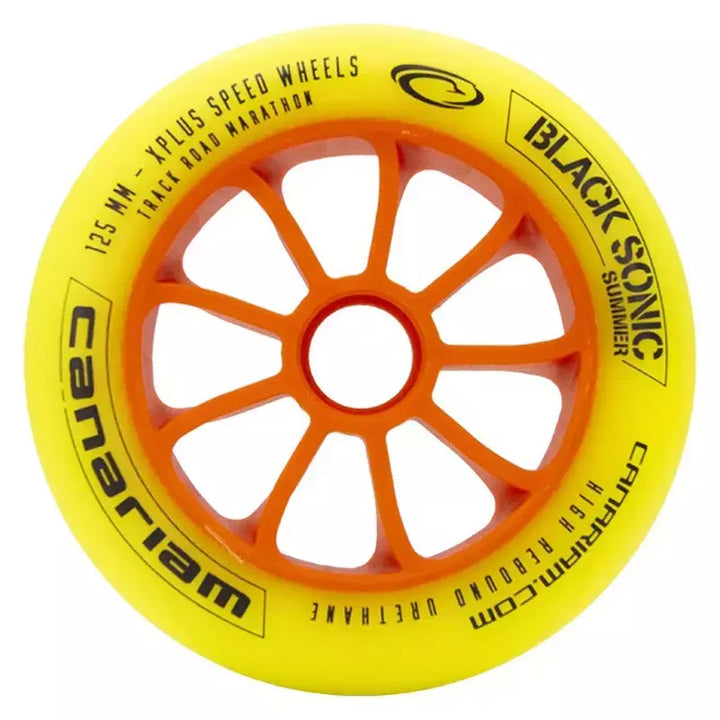 Roda Canariam Black Sonic 125mm Alta Performace Asfalto 6un - Amarela