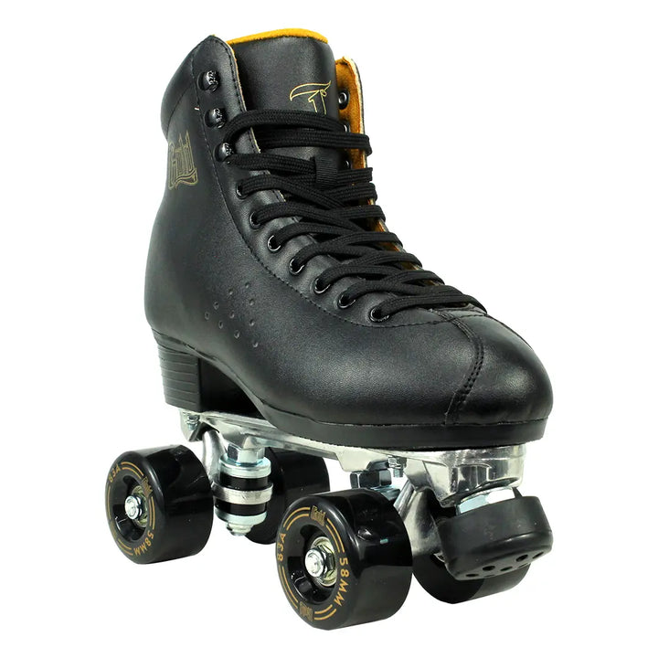 Patins Quad Traxart Gold Preto Tradicional Roller Dance 58mm