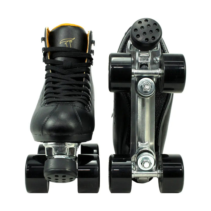 Patins Quad Traxart Gold Preto Tradicional Roller Dance 58mm