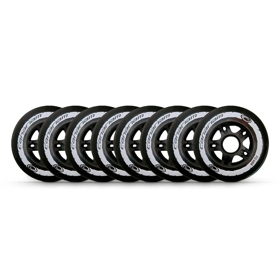 8 Rodas Canariam Neo Mate Preta 90mm 85a Profissional Patins Urbano