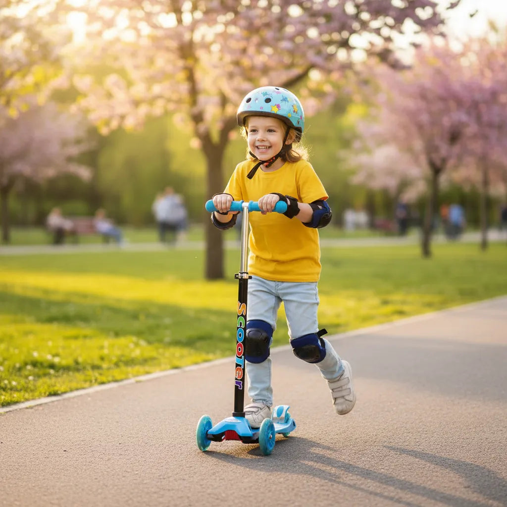 Children's Scooter 4 Wheels COLORFUL LED 60kg Aluminum Foldable Scooter Various Colors