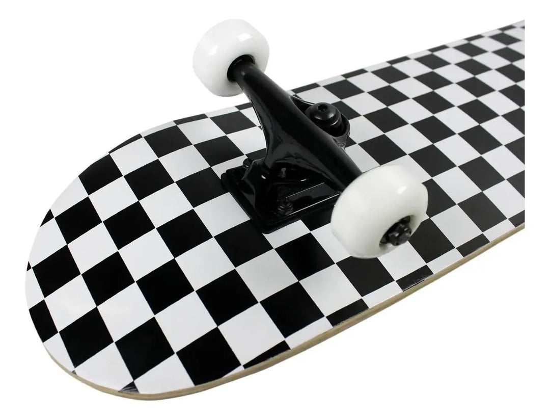 Skate Iniciante Infantil Xadrez 50kg Abec-7