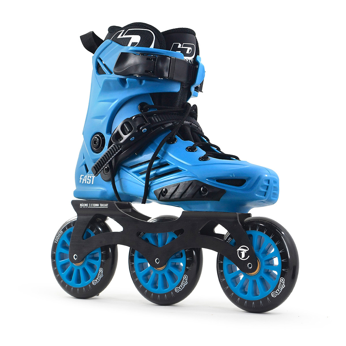 Patines Profesionales HD Inline Fast 100mm 82a Abec11 Azul
