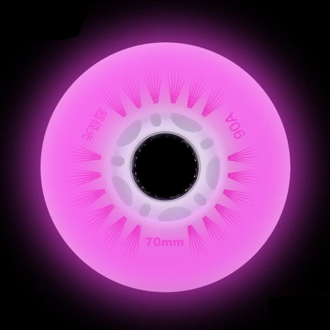 8 Rodas Led Creme Inline 70mm 90A Patins Infantil