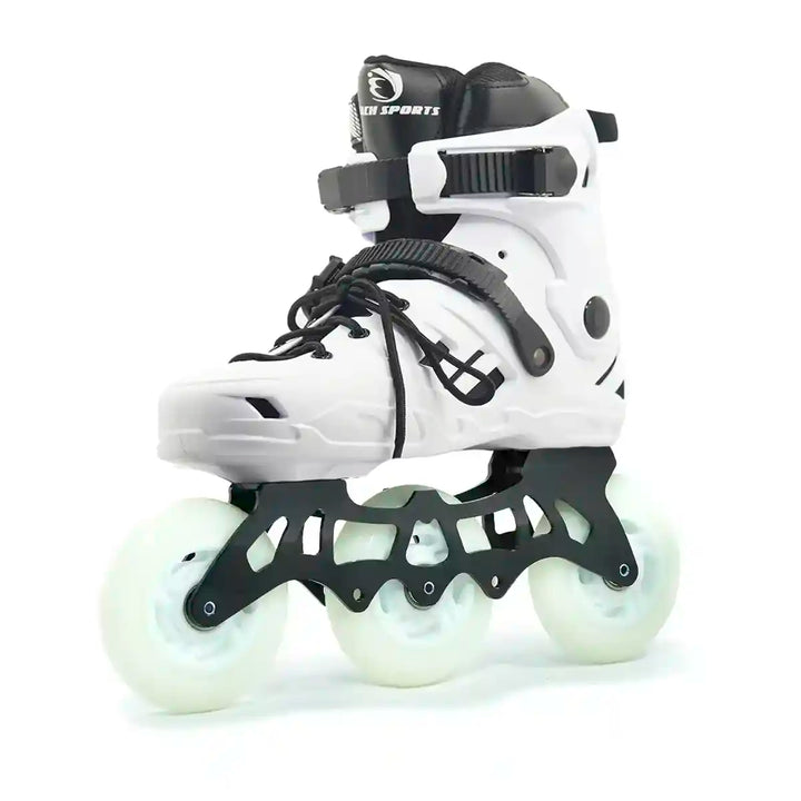 Patins Munchi M10 Branco 3 Rodas Led 110mm Abec-11