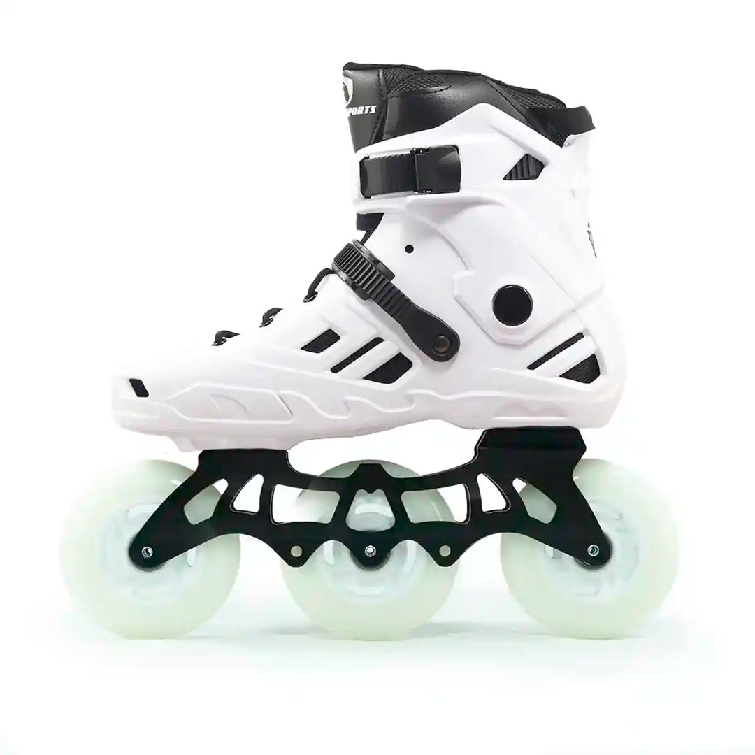 Patins Munchi M10 Branco 3 Rodas Led 110mm Abec-11