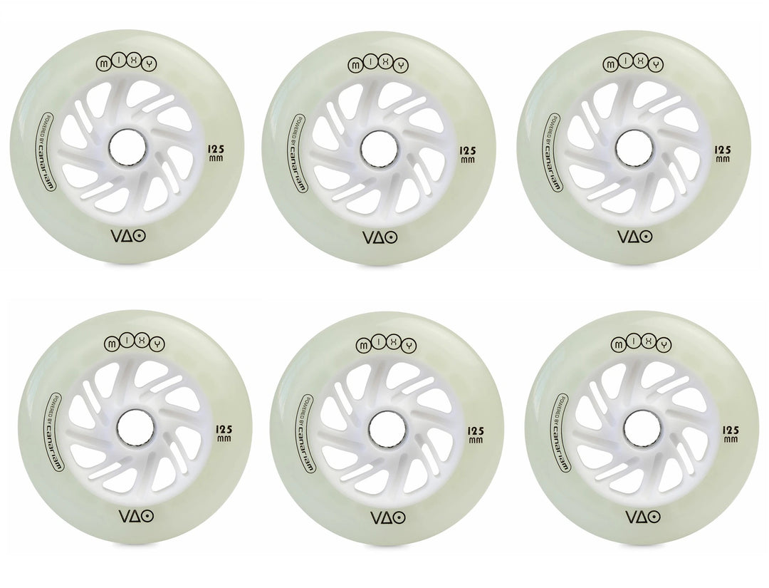 Rodas Canariam VAO Mixy Branca LED Verde 125mm 6un