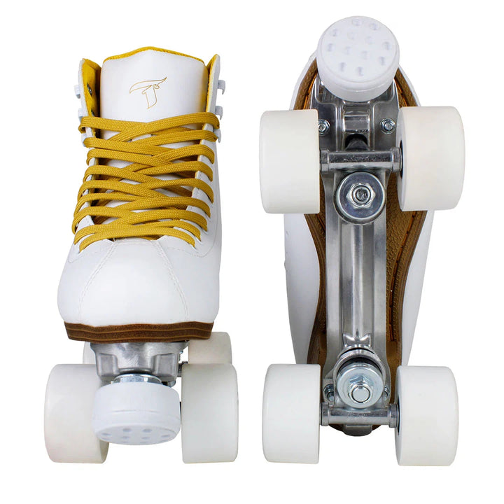 Patins Quad Traxart Gold Branco Tradicional Roller Dance 58mm
