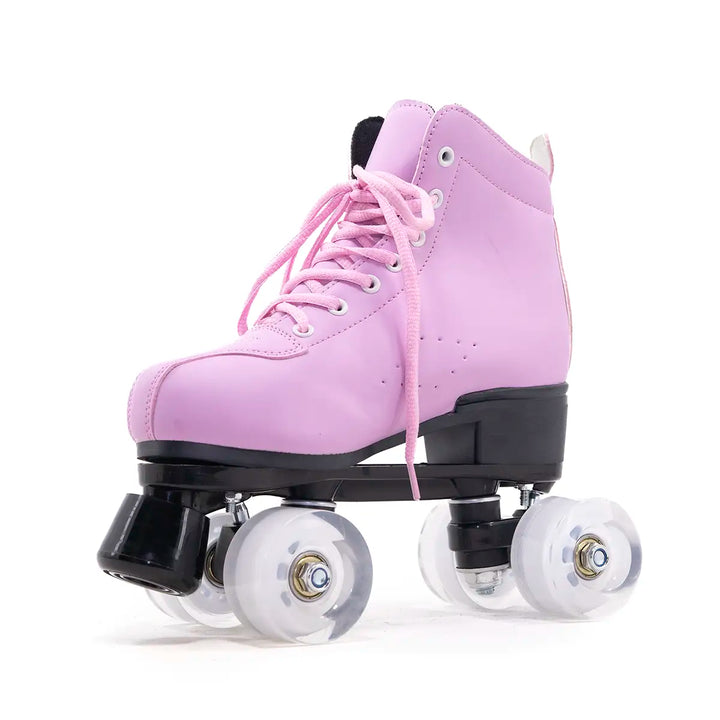 Patins Quad Tradicional Munchi Rosa Com Rodas 58x32mm Abec-5