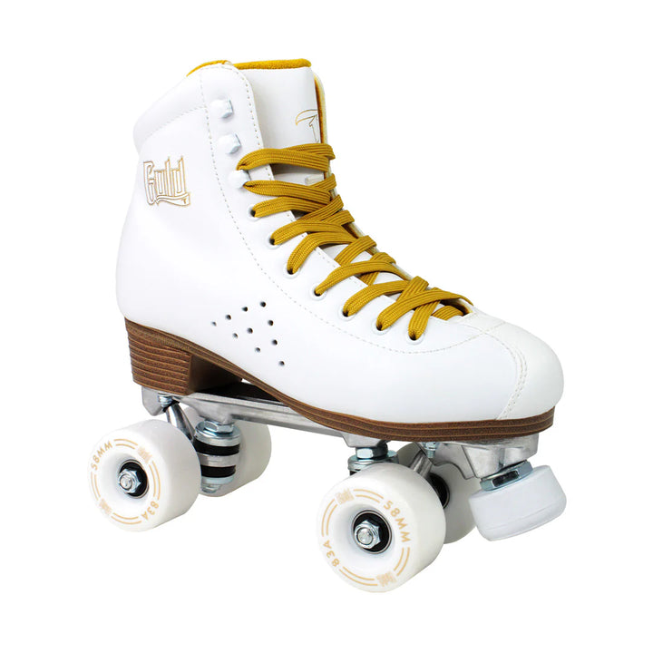 Patins Quad Traxart Gold Branco Tradicional Roller Dance 58mm