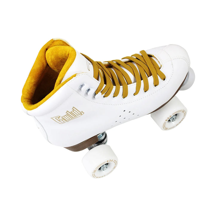 Patins Quad Traxart Gold Branco Tradicional Roller Dance 58mm