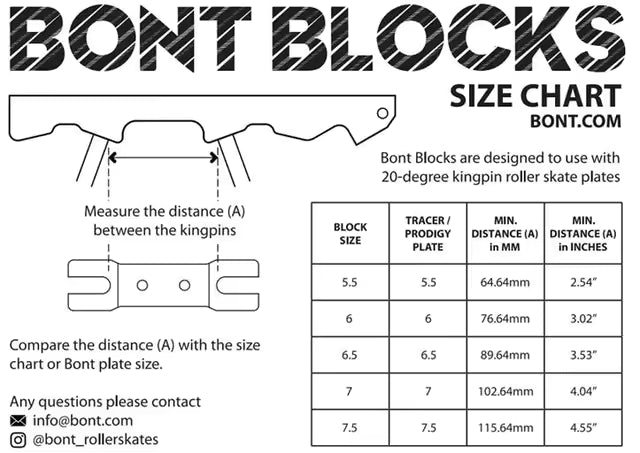 Grind Block Bont para Patins Quad Eixo de 20° Tamanho 7.5