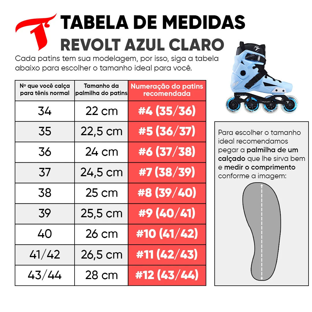 Patins Inline Traxart Revolt Azul Roller Profissional