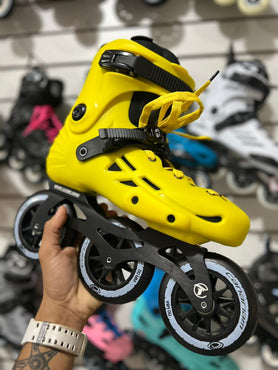 Micro MT Plus Yellow Skates with Canariam 110mm Matte Black Wheels