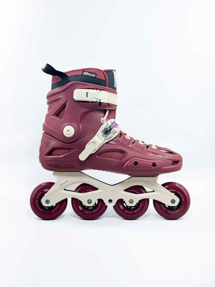 Patins HD Inline Wave Vinho Base Hibrida 80mm Abec9