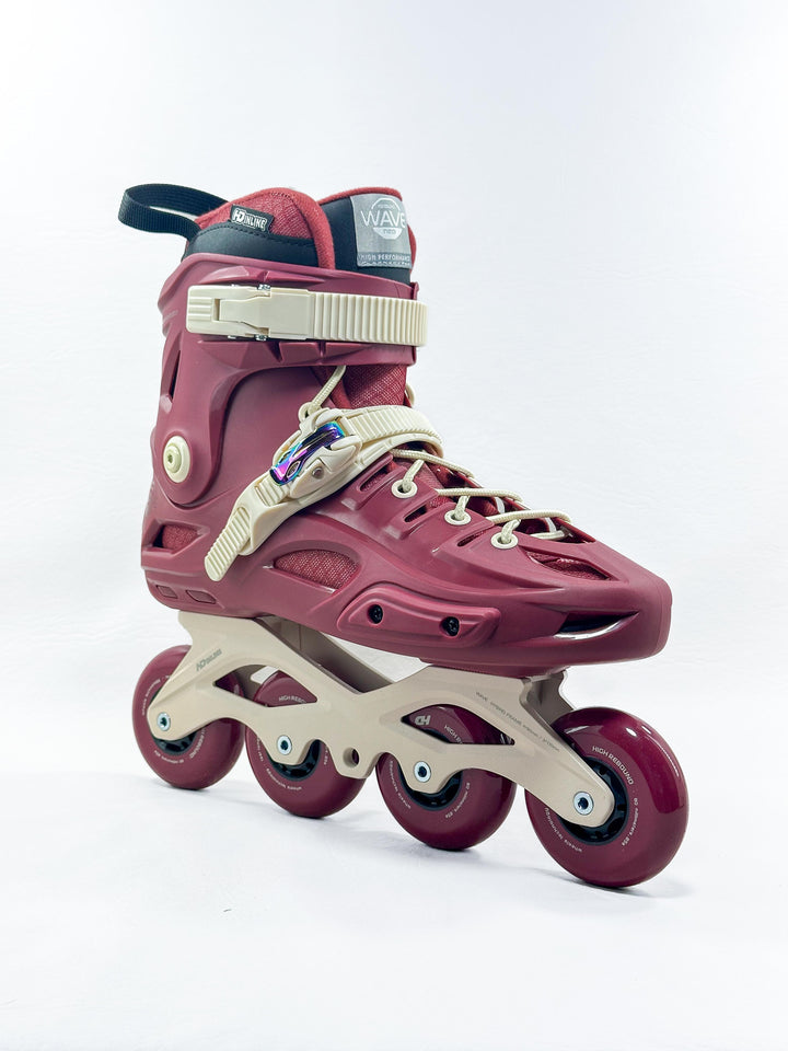 Patins HD Inline Wave Vinho Base Hibrida 80mm Abec9