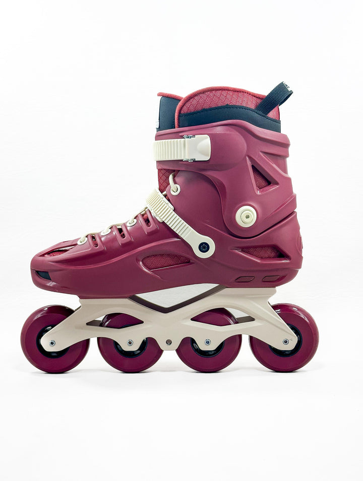 Patins HD Inline Wave Vinho Base Hibrida 80mm Abec9