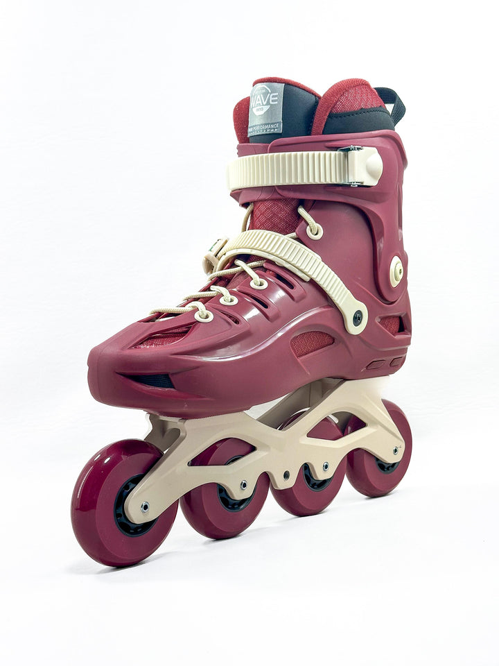 Patins HD Inline Wave Vinho Base Hibrida 80mm Abec9