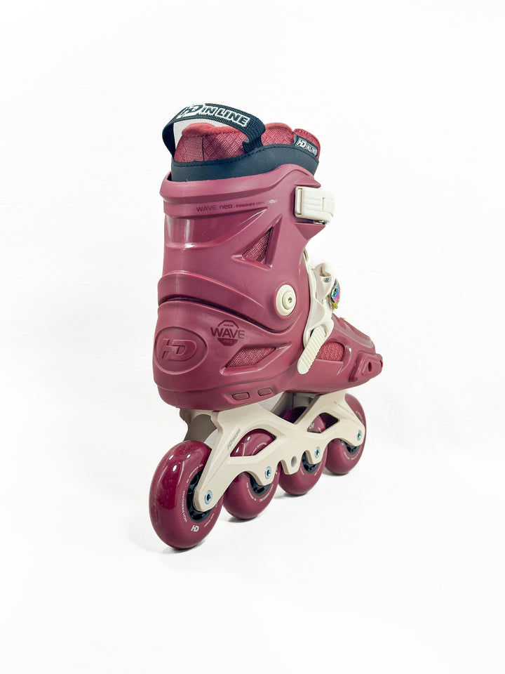 Patins HD Inline Wave Vinho Base Hibrida 80mm Abec9