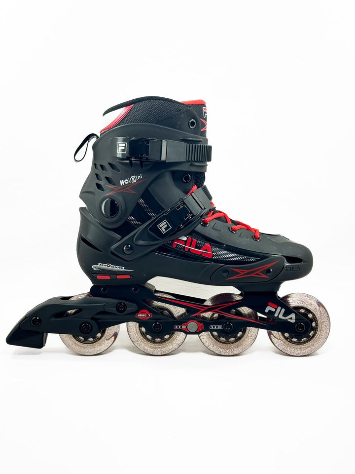 Patins Fila Houdini Profissional Preto Vermelho 80mm Abec 7