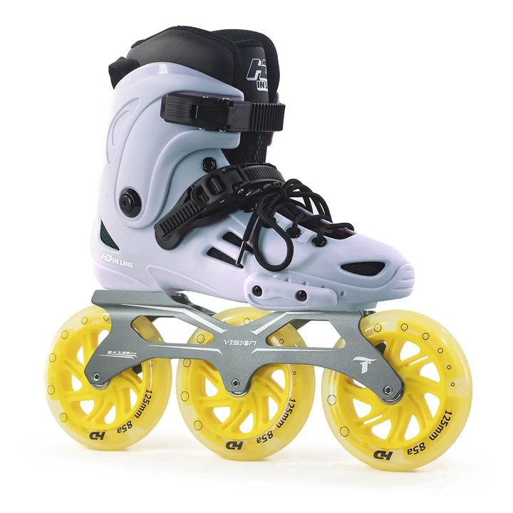 Patins Urbano HD Inline XT Cinza Base Vision Rodas Led 125mm Abec7