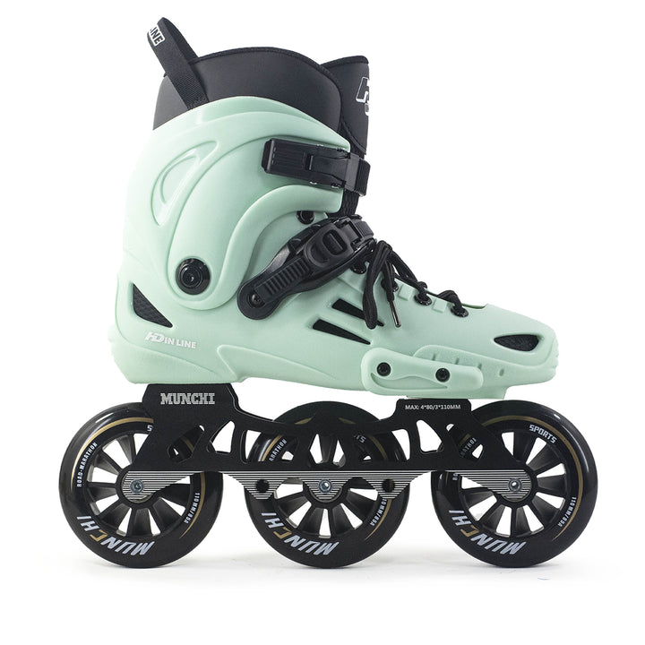 Patins Urbano HD Inline XT Verde Base Hibrida 110mm Abec-7