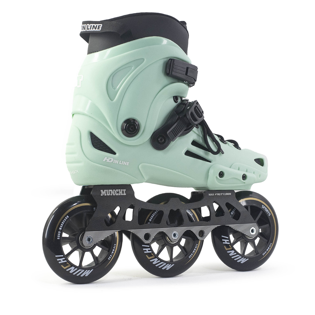 Patines Urbano HD Inline XT Base Híbrida Verde 110mm Abec-7