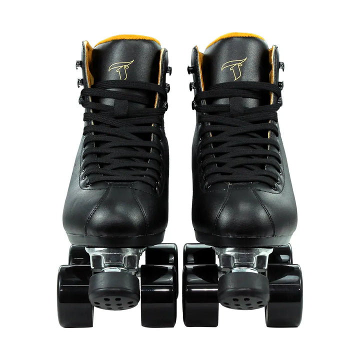 Patins Quad Traxart Gold Preto Tradicional Roller Dance 58mm