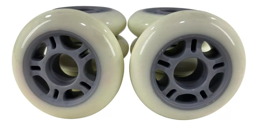 8 Rodas HD Inline 80mm Branca Cinza Para Patins