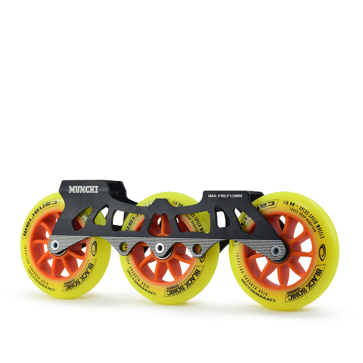Base Hibrida Munchi com Rodas 110mm Canarian Black Sonic Summer 110mm Abec9