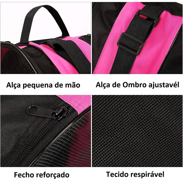 Bolsa Bag de Tranporte para Patins Inline ou Quad Go Roller cor Rosa