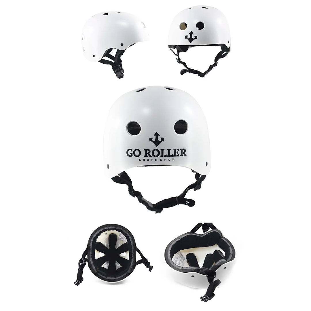 Casco para Patines Bicicleta Patinete Skate Pro Go Roller Blanco