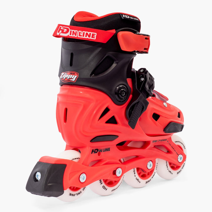 Patins Infantis Ajustável HD Inline Zippy Shock Red 68-72mm Abec-9