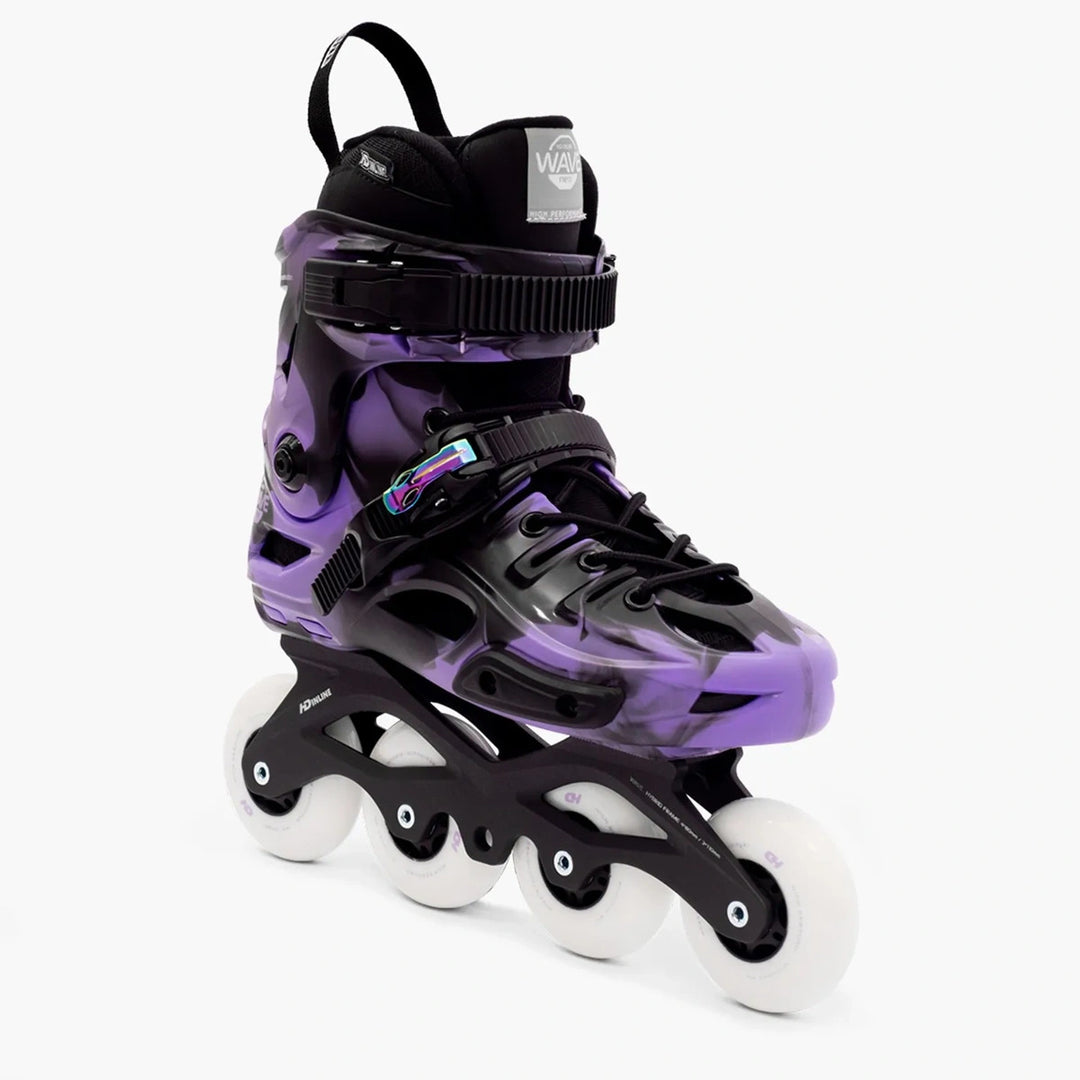 Patins HD Inline Wave Black Venon Base Hibrida 80mm Abec9