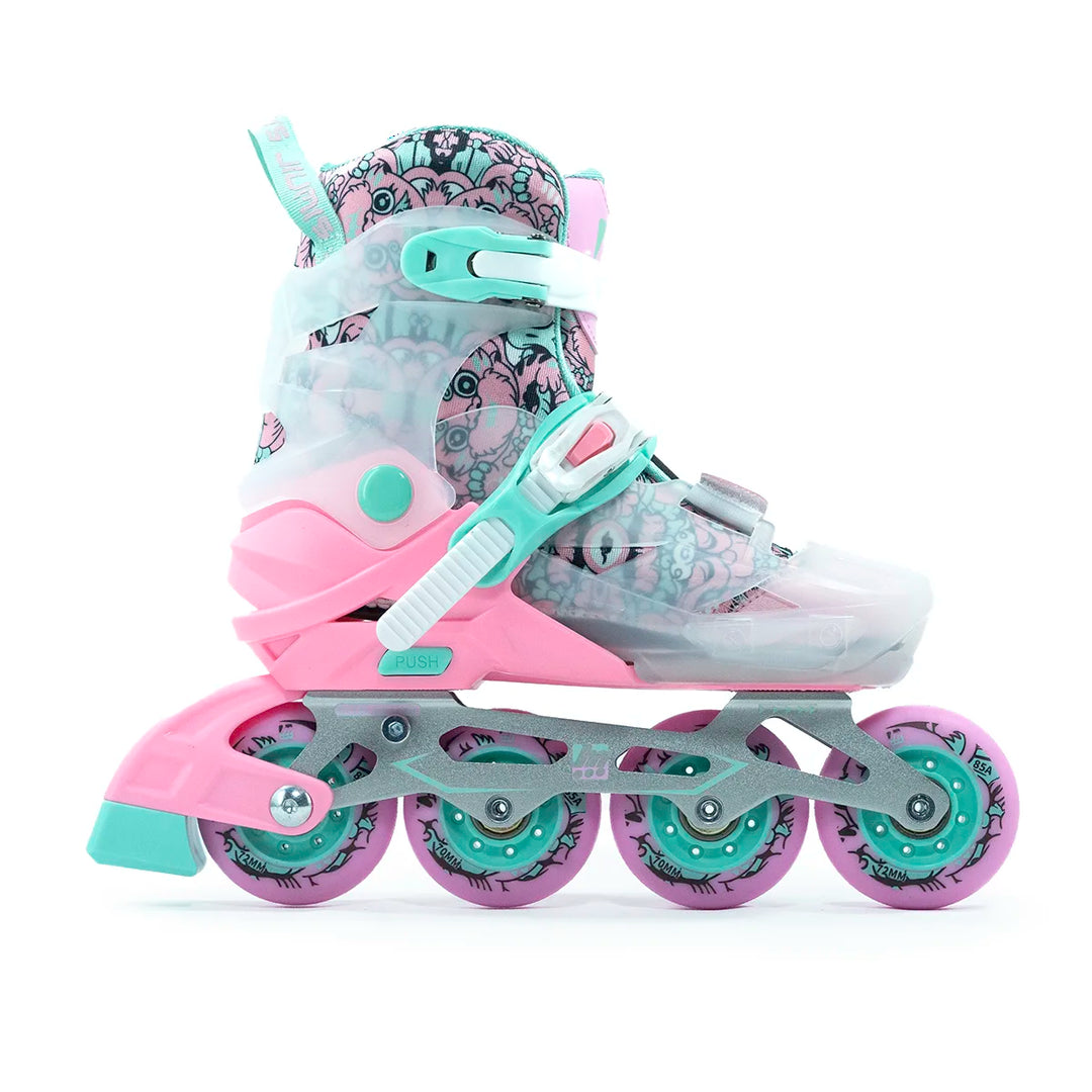 Patins Go Roller Infantil Ajustável Jiumis Pro Rosa Base Alumínio