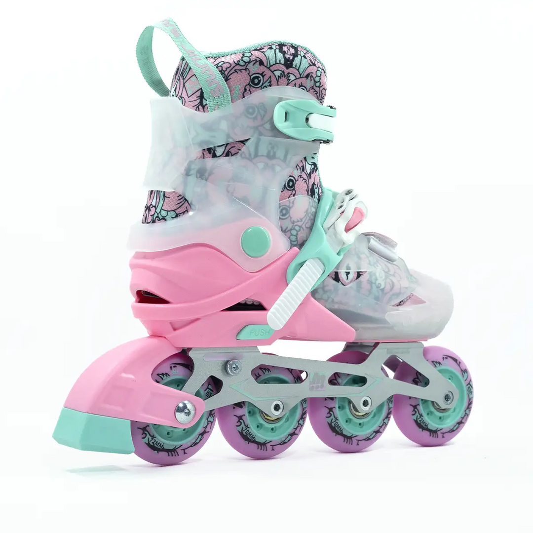 Patins Go Roller Infantil Ajustável Jiumis Pro Rosa Base Alumínio