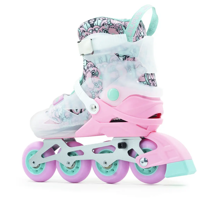 Patins Go Roller Infantil Ajustável Jiumis Pro Rosa Base Alumínio